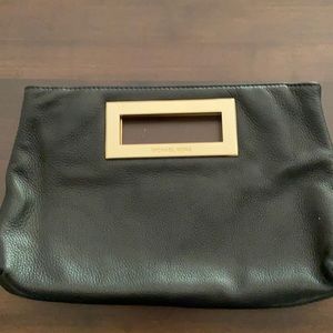 Michael Kors black leather clutch